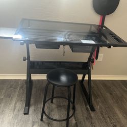 Glass Art Desk 