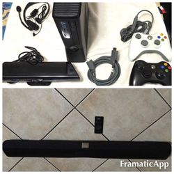 Xbox 360 slim. Kinect and soundbar