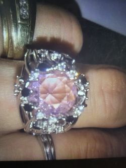 Pink Sterling Silver Ring