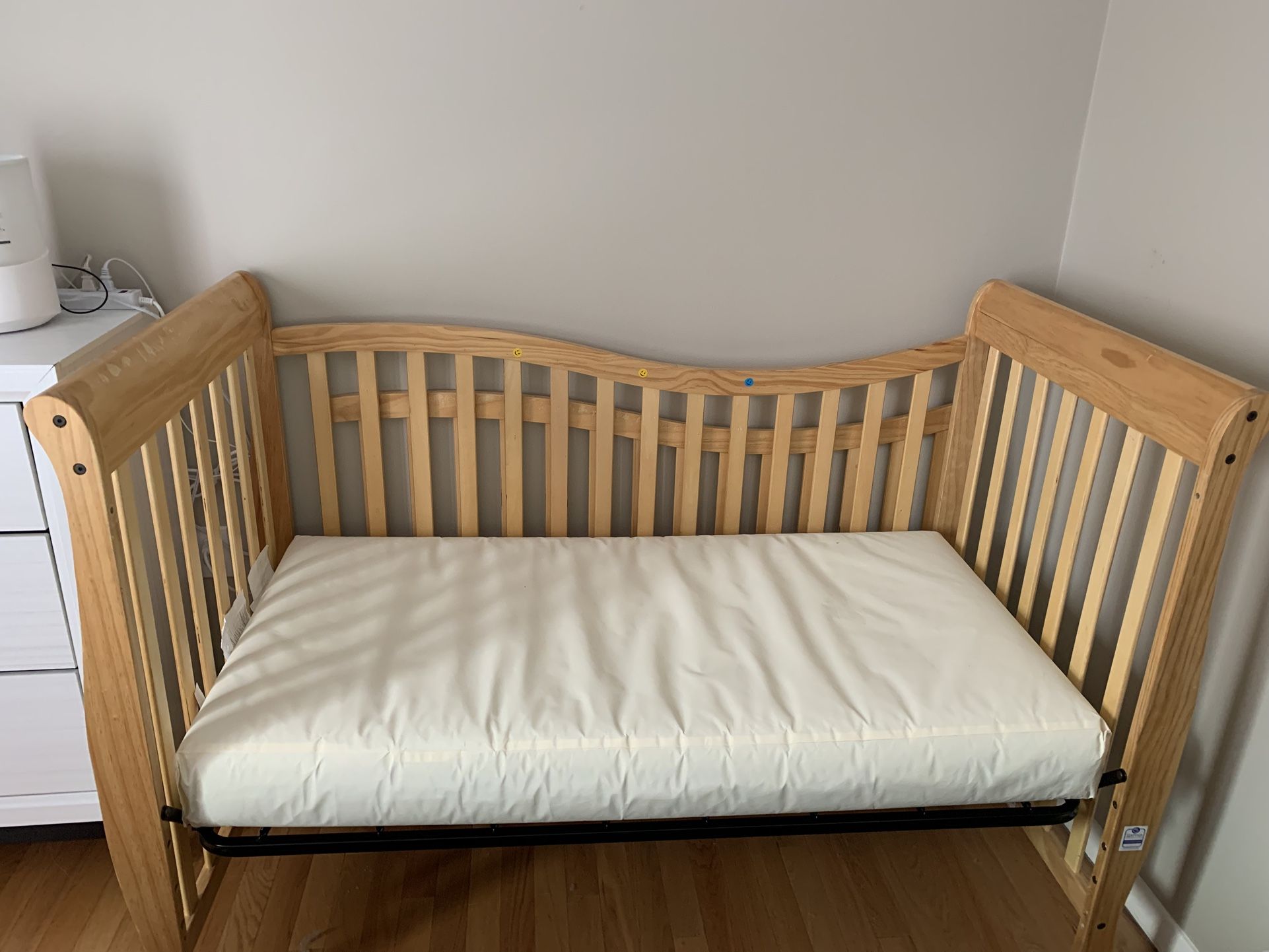 Baby Crib And Green Mattress 