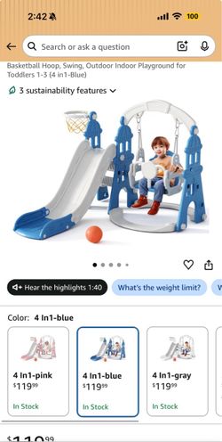 Kids Indoor Play Yard with Slide and swing