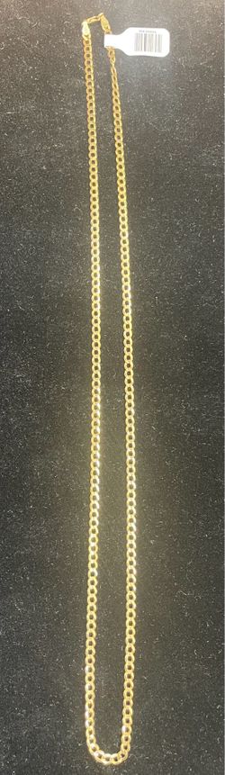 14k gold 24in Curb chain with a lobster clasp