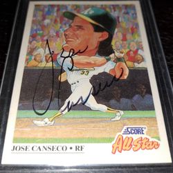 1991 Jose Canseco Autograph Baseball Card