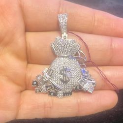 925 Silver Money Bag Pendant