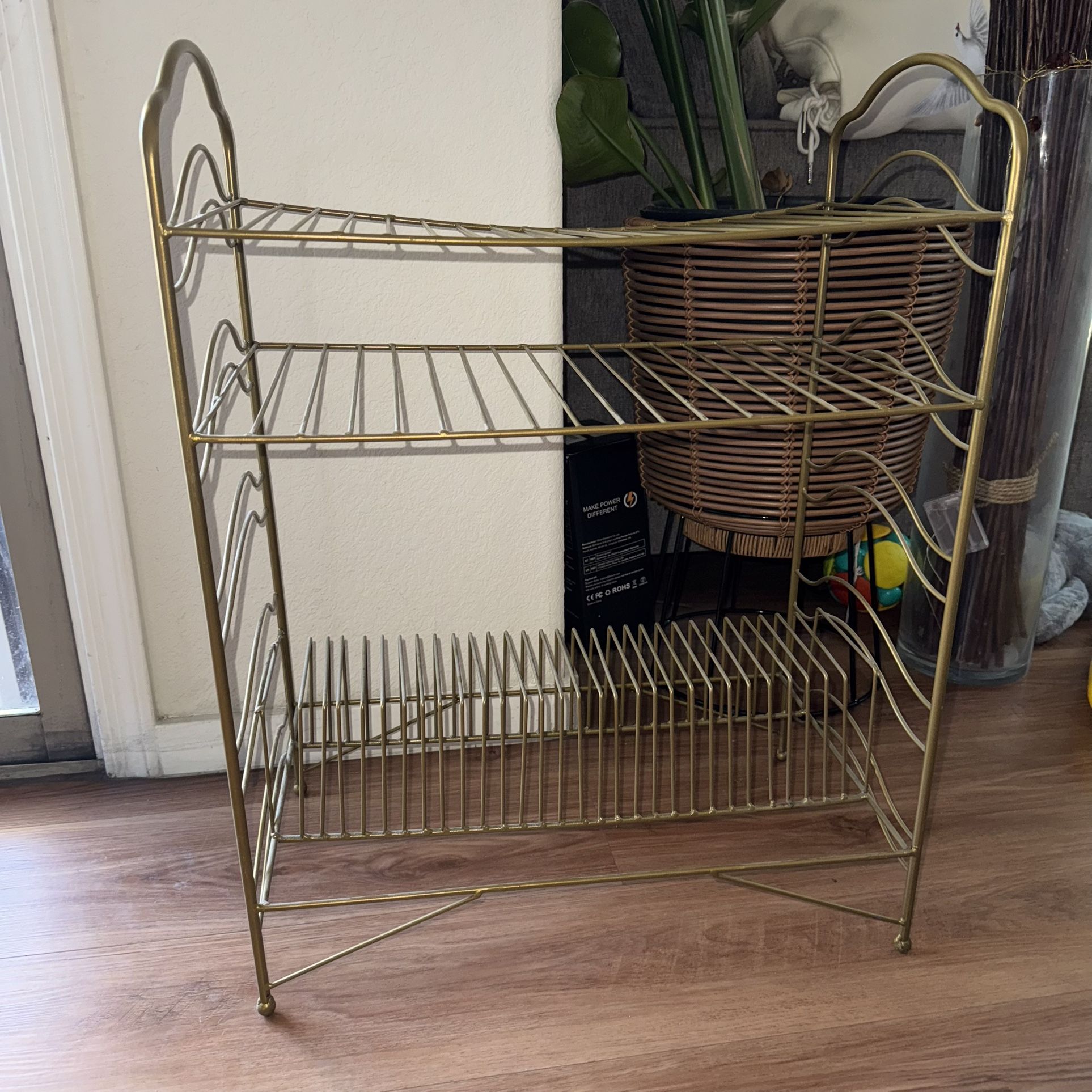 Urban Outfitters Gold Vinyl Record Player Stand