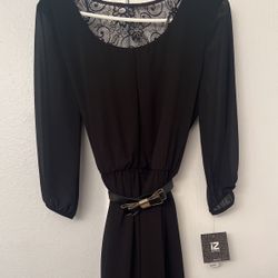 Black Dress Sheer Sleeves 