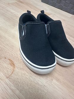 Black Canvas Slip-On Sneakers
