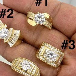 10k Solid Gold Ladies CZ Baguette YELLOW Gold