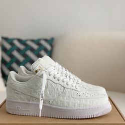 Product (#31) Brand New Louis Vuitton X Nike Air Force One - Men - Size 12 - Color Ivory/White
