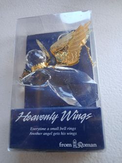 Roman Heavenly Wings Crystal Angel Ornament