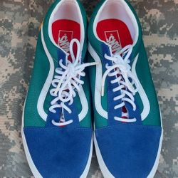Vans Yacht Club Old Skool VN0A38G1R1Q Men's Blue/Green/Yellow Sktae Shoes size 13
