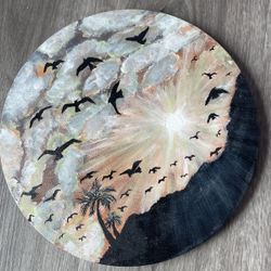Evening Sky Scape Handcrafted Acrylic Painting