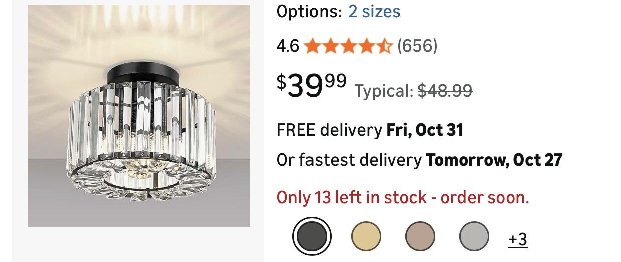 Brand new black crystal lamp