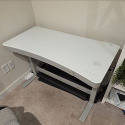 Glass Top Standing Desk - Whiteboard