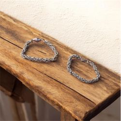 Sterling 925 (2 pc) Byzantine Bracelets 