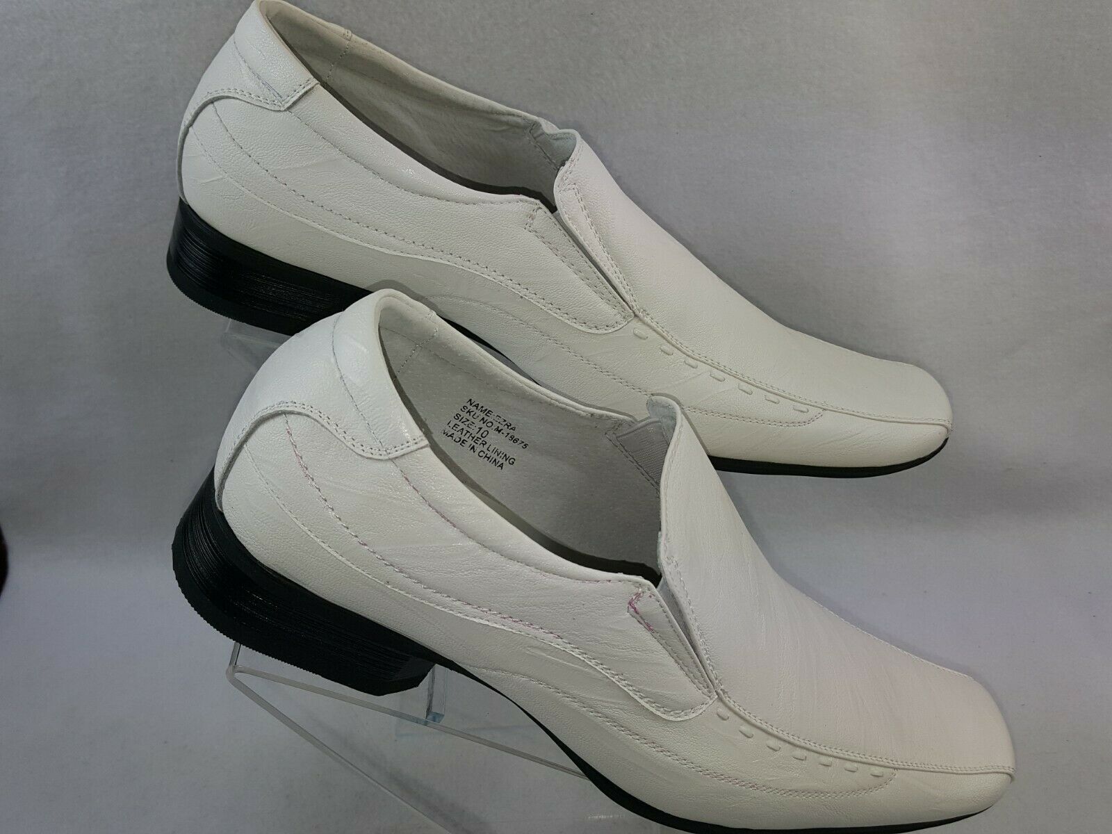 Delli Aldo "Ezra M-18675" Men's Classic Slip-On Square Toe Dress Loafers White Size 10 to 13