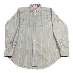 Robert Graham Button Up Shirt Adult Size Large Multicolor Striped Long Sleeve RG