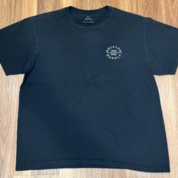 Brixton  Men’s Black and Silver Logo T-Shirt - Size XL 