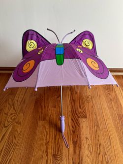 Kids Purple Butterfly Umbrella