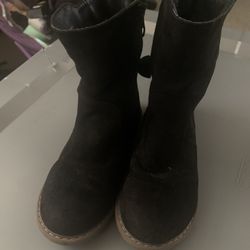 Girls Cat & Jack Black Boots W/Bows