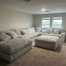 Another Happy Costumer Costumize Plush And Posh Corduroy Sectional Couch Set 🌟 Color Options, Military Discount Available 