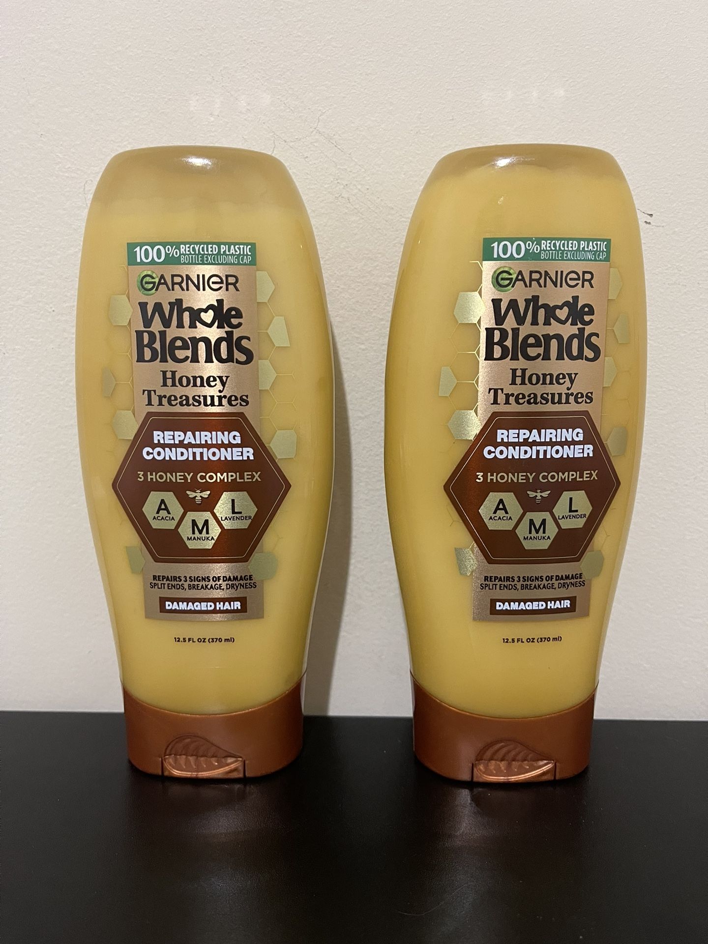 2Pack Garnier Whole Blends Honey Treasures Repairing Conditioner with Royal Jelly Honey, 12.5 fl oz