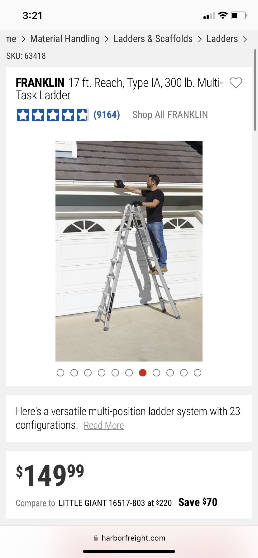 Extendable Ladder 17Ft