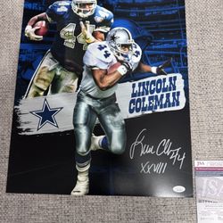 Lincoln Coleman Signed Autograph 16x20 Photo With JSA Coa - Dallas Cowboys