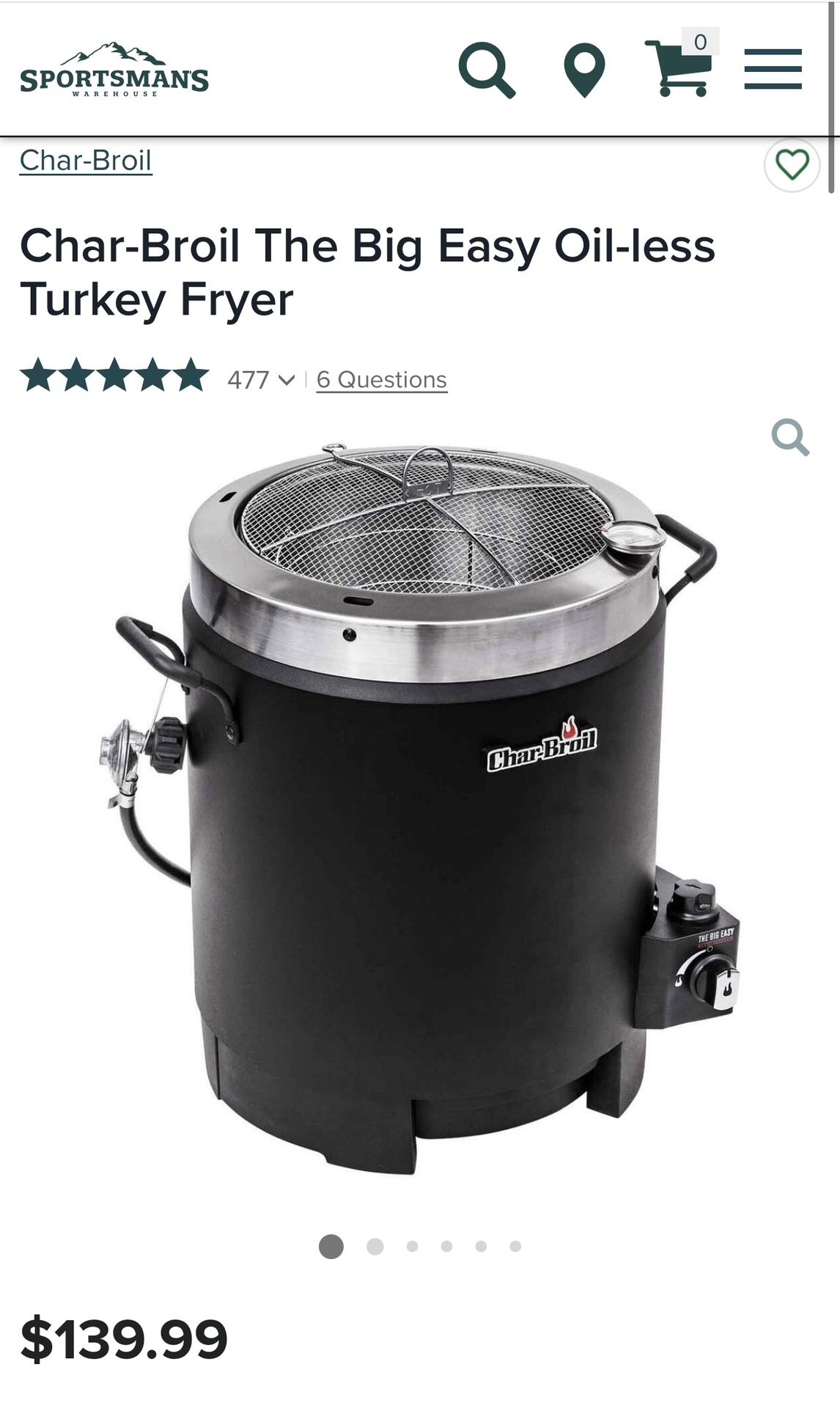 The Big Easy. Oil Less Deep Fryer/ Char Broiler
