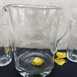 ✨ 15-Piece Clear Glassware Set + Large Pitcher ✨