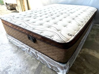 Queen Organic Cloud Edition Europillow Top 12inch Matres Andboxspring!!