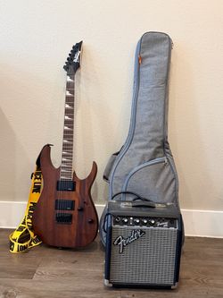 8-String Electric Guitar Bundle — Amp, Case & Cable