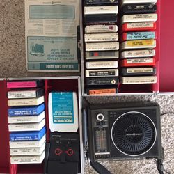 Track tapes and eight track cartridge player