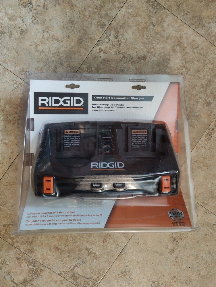 Ridgid Dual Port Sequential Charger New !!!