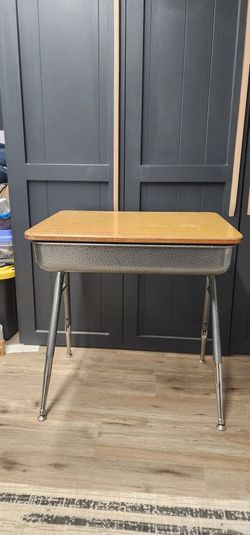Vintage Metal School Desk