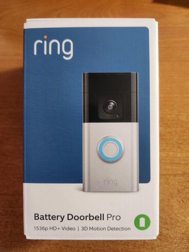 RING Battery Doorbell Pro W/ HD Video New/Sealed