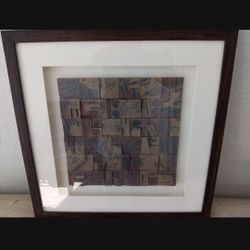 Beautiful  SQ Tole Wood Resin Mozaic Picture 19.5x19.5 Inches 