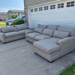 Sectional and loveseat couch
