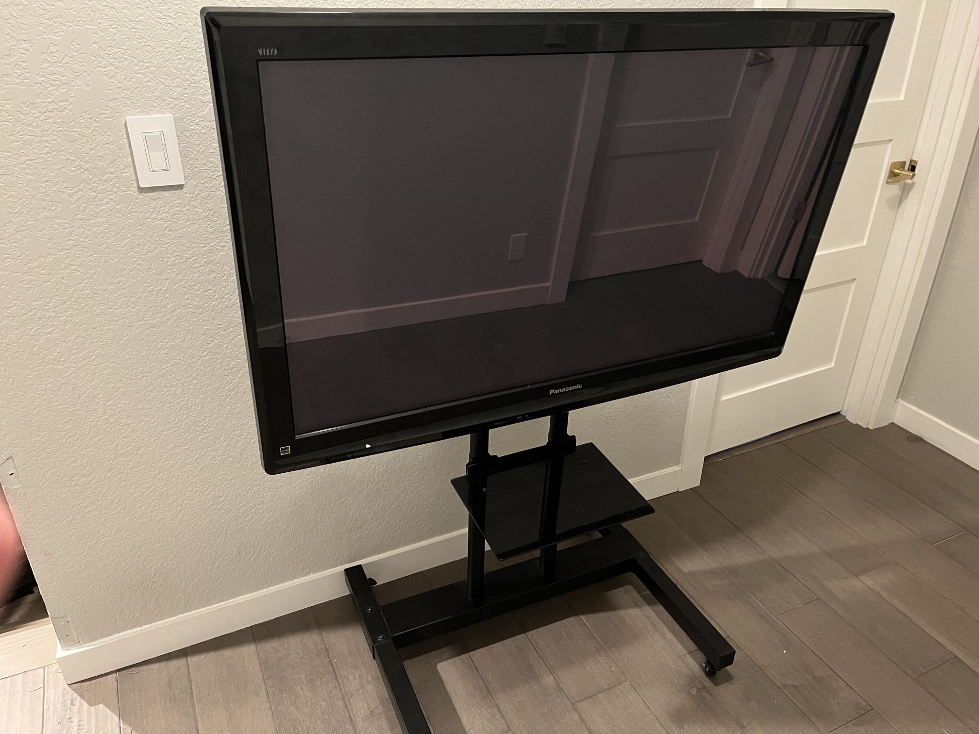 46” Plasma Screen HD TV with Rolling Stand