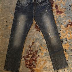 Men’s Buffalo Slim Straight Distressed Denim Dark Blue 30x30