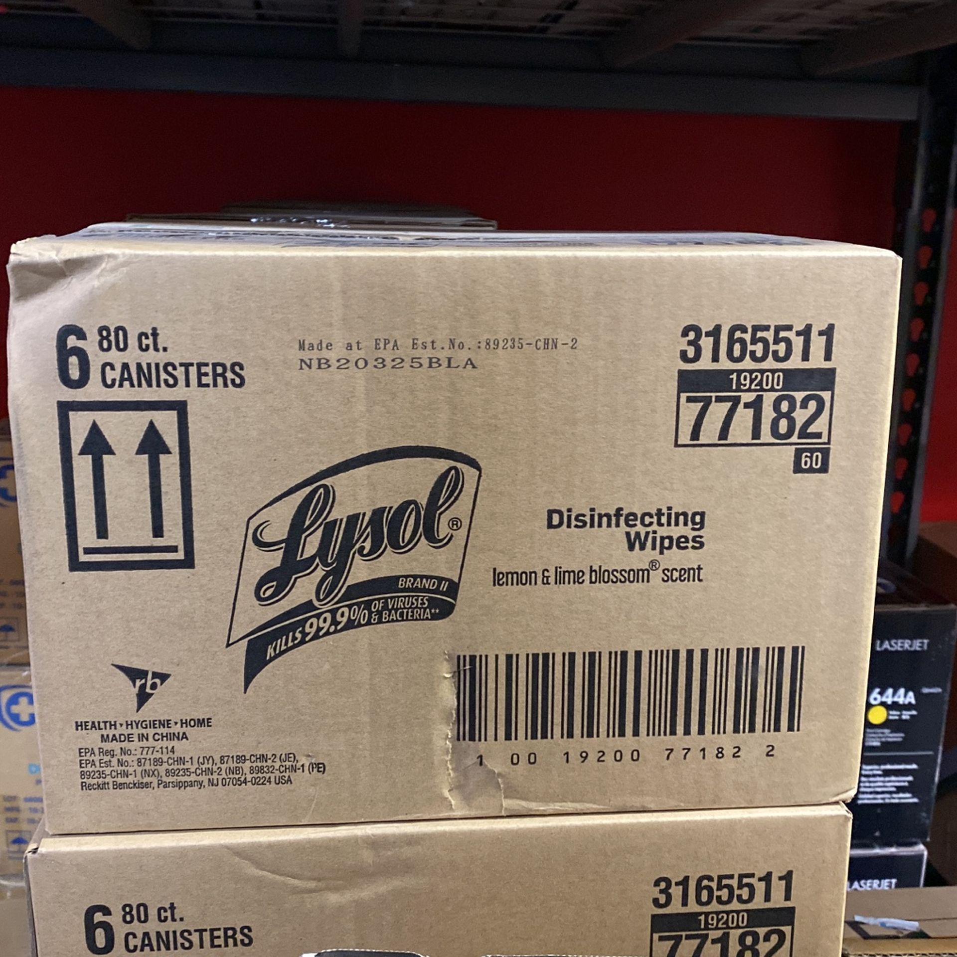 Lot Of 40 Pack Of 6  Lysol  80 ct. Canister Disinfecting Wipes