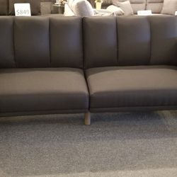 Brand New 81" x 44" Black Fabric Sofa Futon