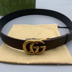 Dark Brown Double G Reversible Belt 