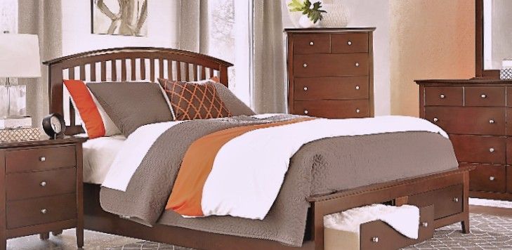 New Bourbon Color Bed with Dresser