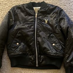 vintage reversible satin Playboy Bunny bomber jacket