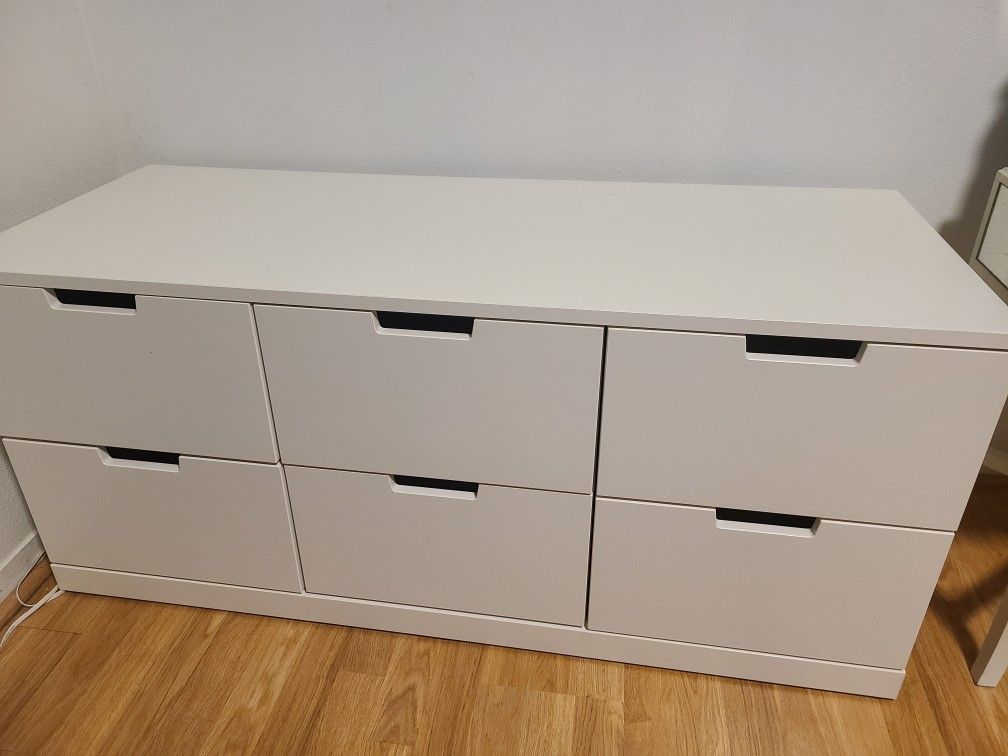 Ikea Nordli 6 Drawer Dresser/ Chest