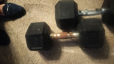 2 pair dumbbells 2 30 pound and 2 55 pound weights