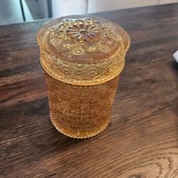 Amber Gold Glass Canister