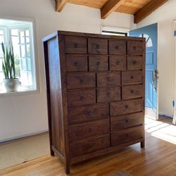 TEAKWOOD! GORGEOUS Cabinet with 20 Drawers in INDONESIAN TEAKWOOD 20th Century
