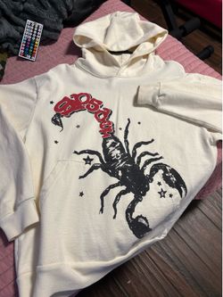 Authentic SP5DER x Mariah The Scientist Scorpion Hoodie Cream - Size Small